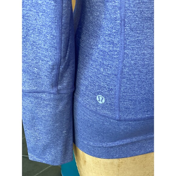 Lululemon Stride Hoodie Front Zip Heathered Purple Active Jacket Size 4 Cuffins - Picture 11 of 12